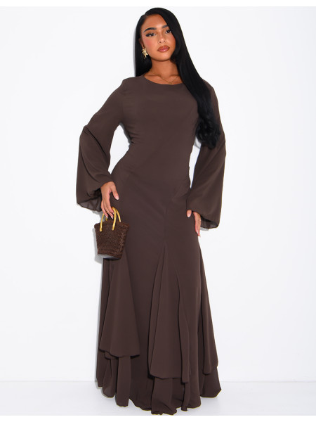 Robe longue doublée à nouer dans le dos