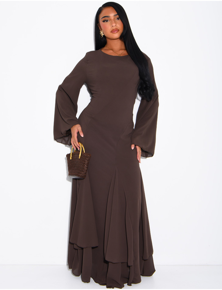 Robe longue doublée à nouer dans le dos