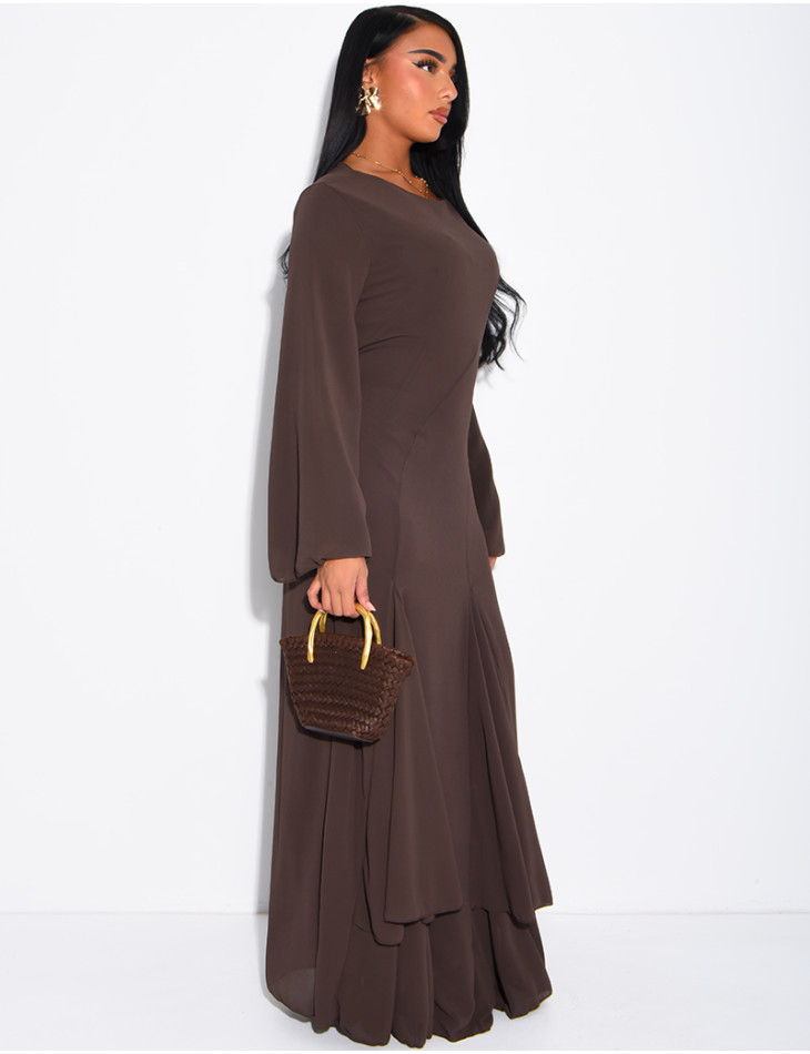 Robe longue doublée à nouer dans le dos