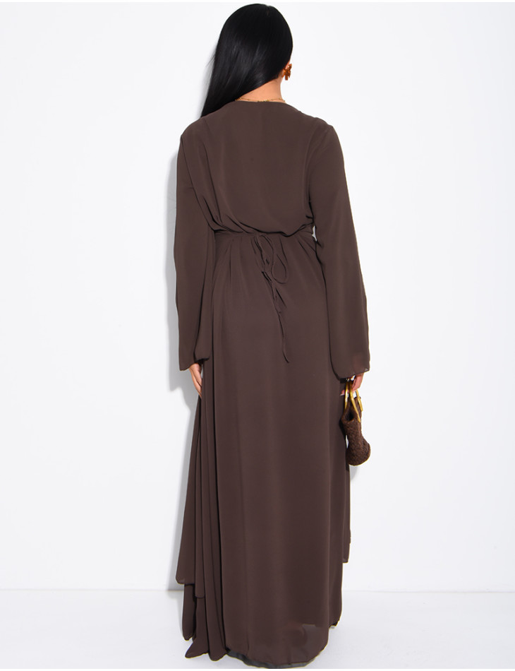 Robe longue doublée à nouer dans le dos