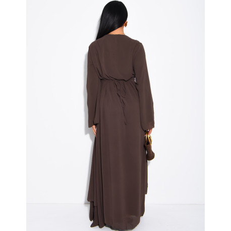 Robe longue doublée à nouer dans le dos