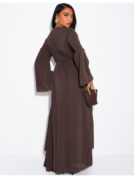 Robe longue doublée à nouer dans le dos