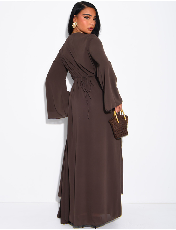Robe longue doublée à nouer dans le dos