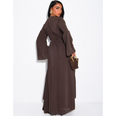 Robe longue doublée à nouer dans le dos