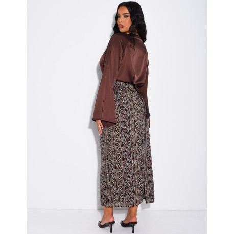 Ensemble jupe à broderies & sequins et tunique avec cordelette