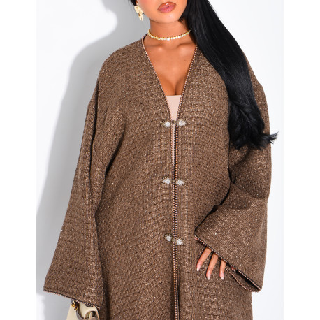 Glänzender, schwerer Kimono mit Gürtel