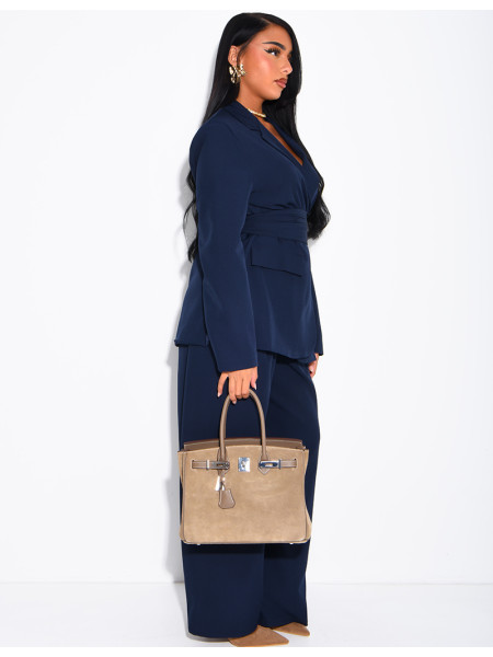 Tailored blazer and straight-leg trousers set