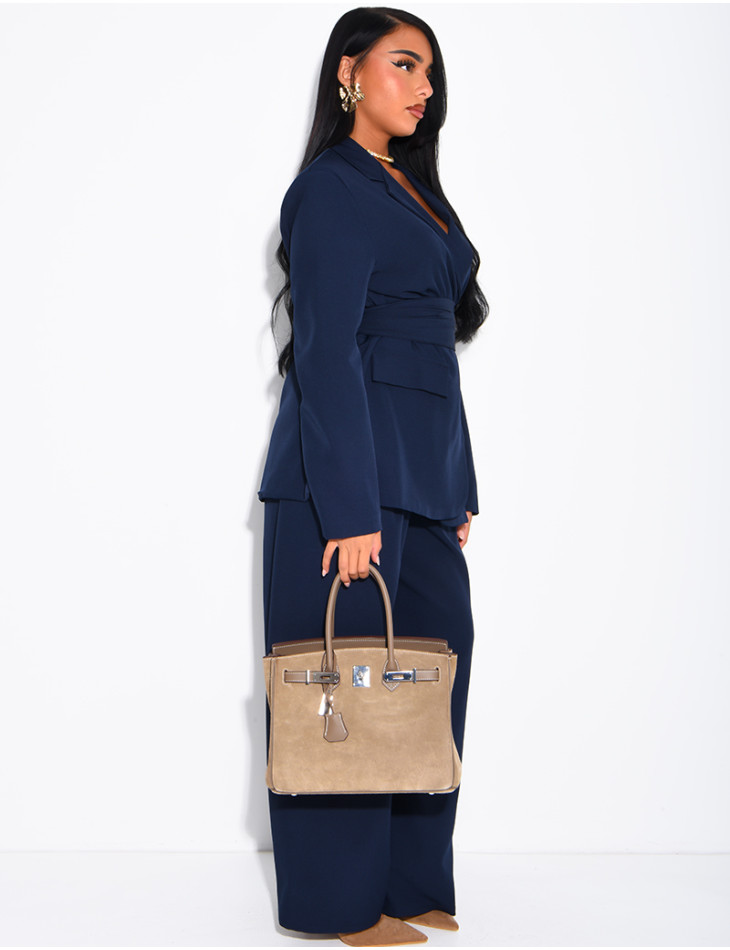 Tailored blazer and straight-leg trousers set