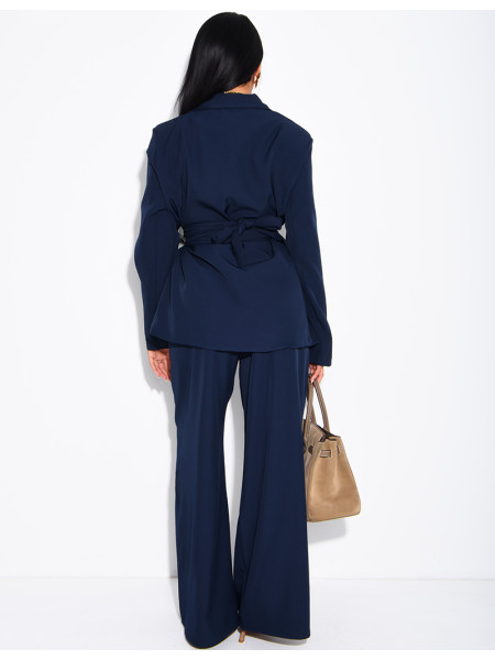 Tailored blazer and straight-leg trousers set