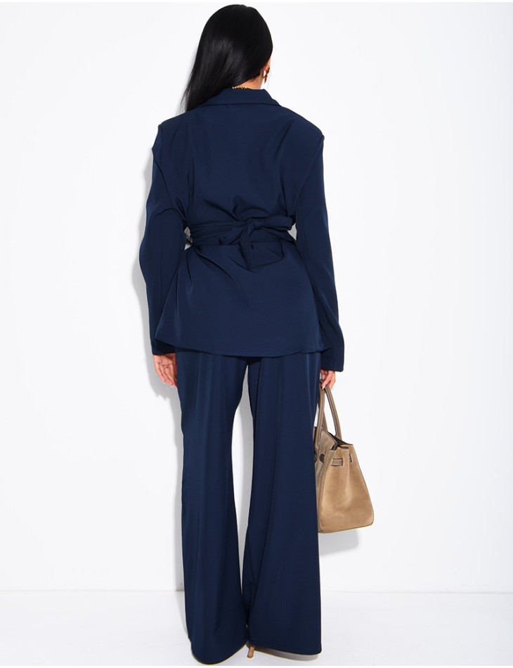 Tailored blazer and straight-leg trousers set