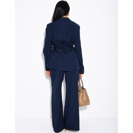 Tailored blazer and straight-leg trousers set