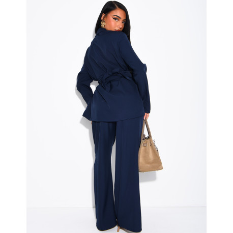 Tailored blazer and straight-leg trousers set