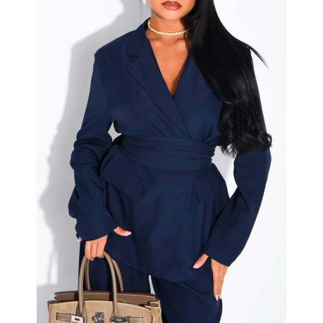 Tailored blazer and straight-leg trousers set