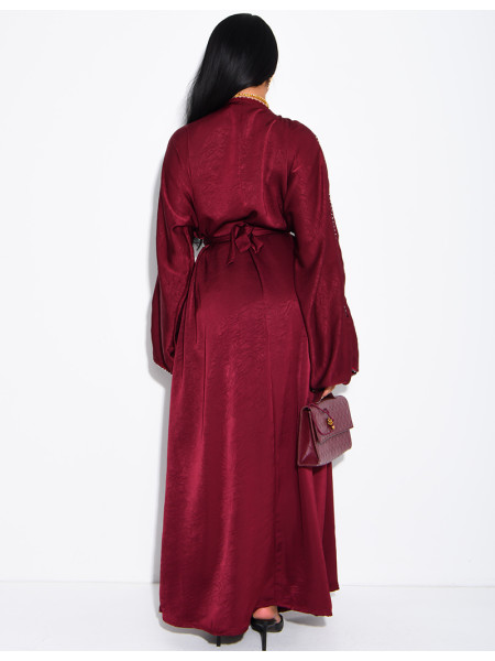 Abaya à strass avec ceinture