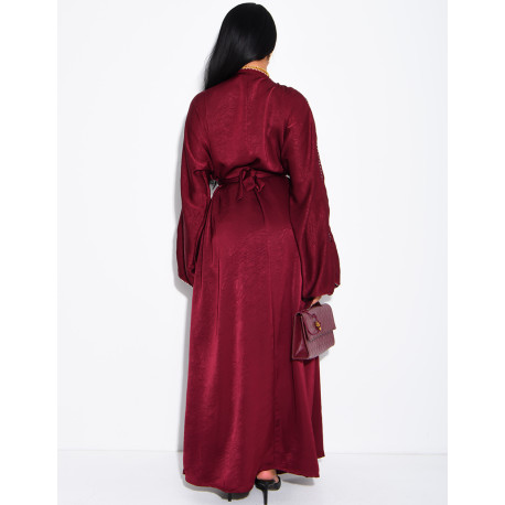 Abaya à strass avec ceinture