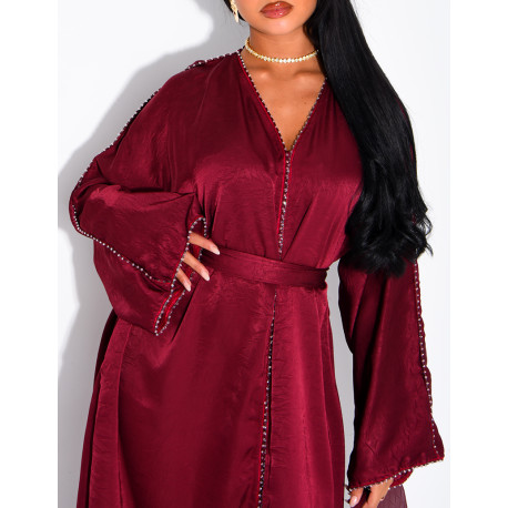 Abaya à strass avec ceinture