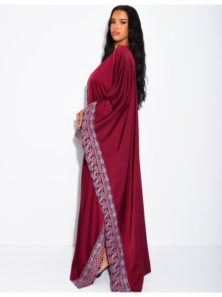 Embroidered & Rhinestone Set: Sleeveless Dress and Kimono with Belt