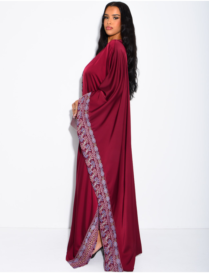 Embroidered & Rhinestone Set: Sleeveless Dress and Kimono with Belt