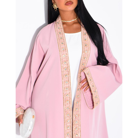 Ensemble robe sans manches et kimono à dorures avec ceinture