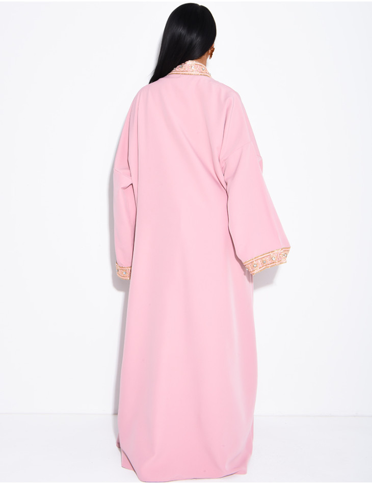 Ensemble robe sans manches et kimono à dorures avec ceinture