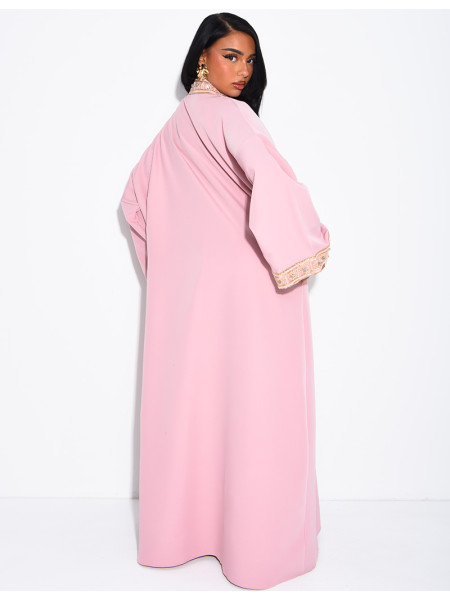 Ensemble robe sans manches et kimono à dorures avec ceinture