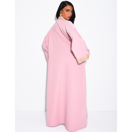 Ensemble robe sans manches et kimono à dorures avec ceinture