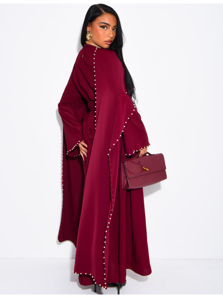 Robe longue ajustée à cape perlée