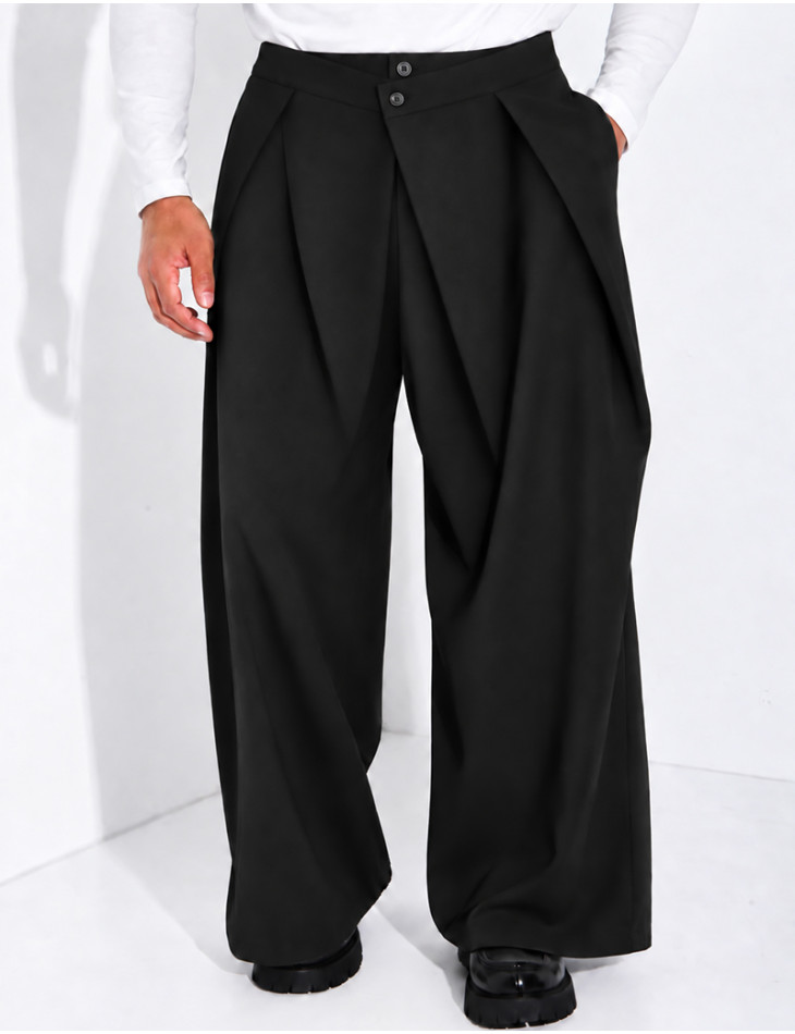Pantalon large à taille élastique