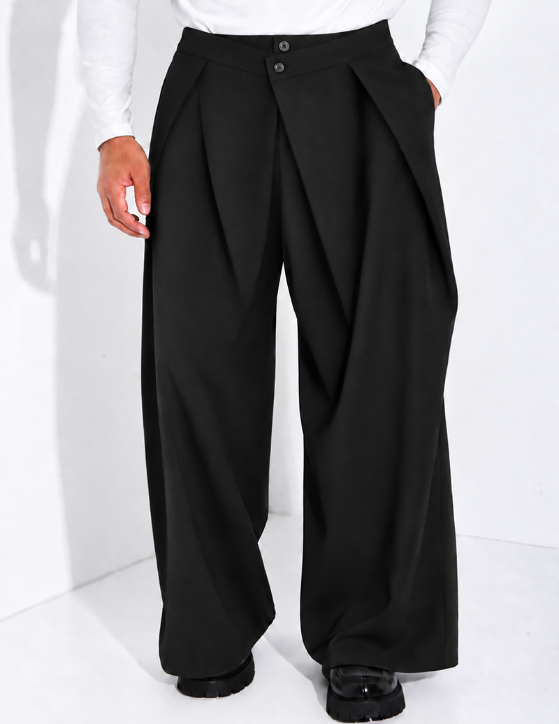 Pantalon large à taille...