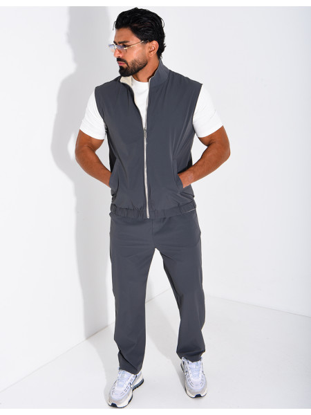 Ensemble en tissu imperméable pantalon et veste sans manches réversible