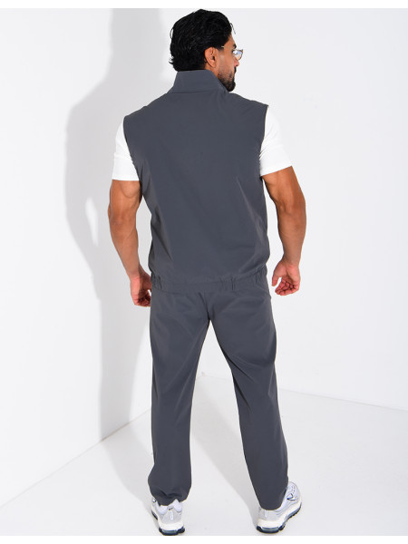 Ensemble en tissu imperméable pantalon et veste sans manches réversible
