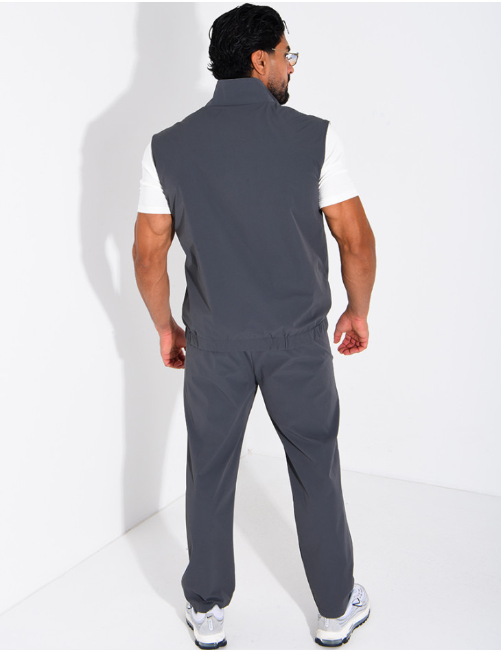 Ensemble en tissu imperméable pantalon et veste sans manches réversible