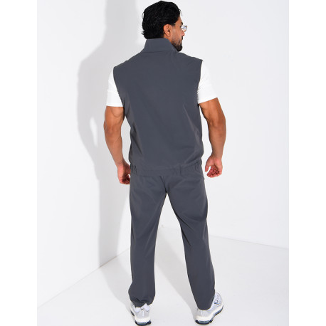 Ensemble en tissu imperméable pantalon et veste sans manches réversible