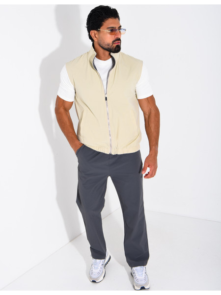 Ensemble en tissu imperméable pantalon et veste sans manches réversible