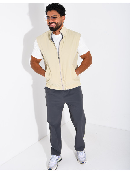 Ensemble en tissu imperméable pantalon et veste sans manches réversible