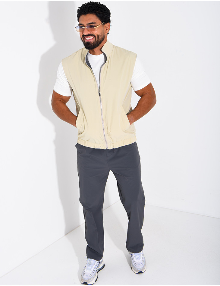 Ensemble en tissu imperméable pantalon et veste sans manches réversible