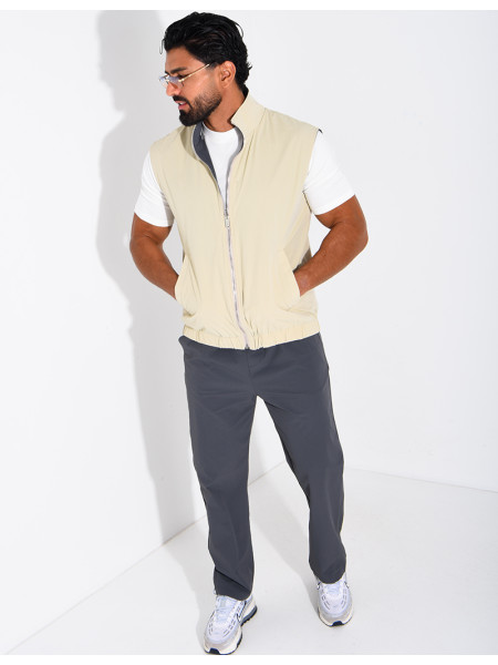 Ensemble en tissu imperméable pantalon et veste sans manches réversible