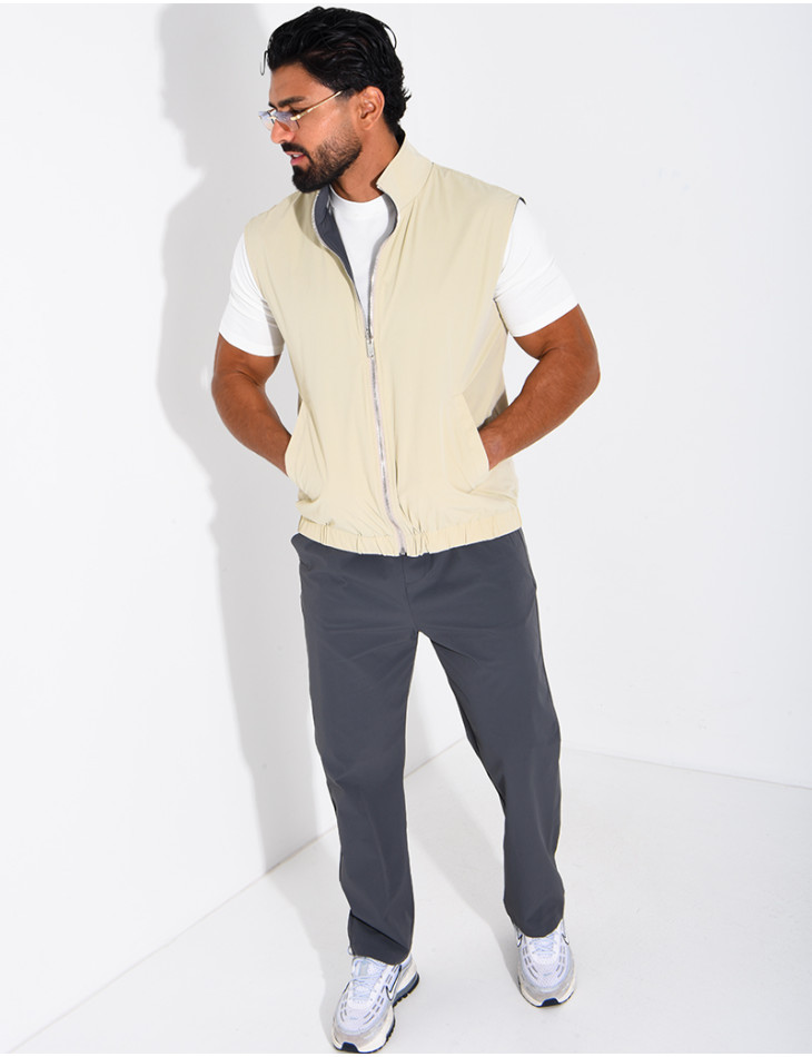 Ensemble en tissu imperméable pantalon et veste sans manches réversible