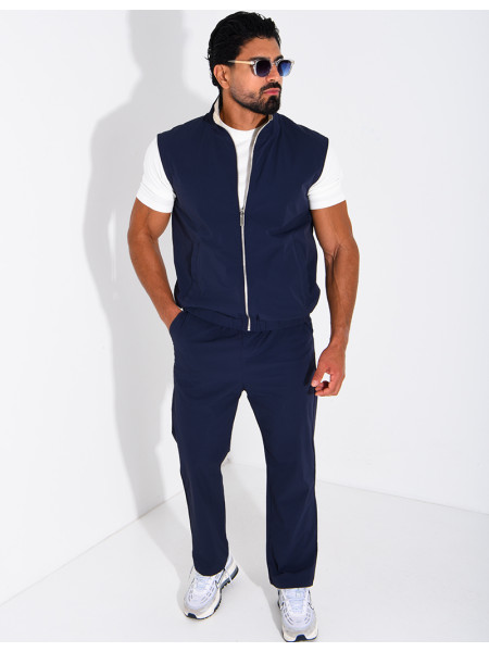 Ensemble en tissu imperméable pantalon et veste sans manches réversible