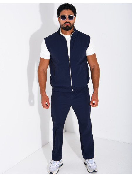 Ensemble en tissu imperméable pantalon et veste sans manches réversible