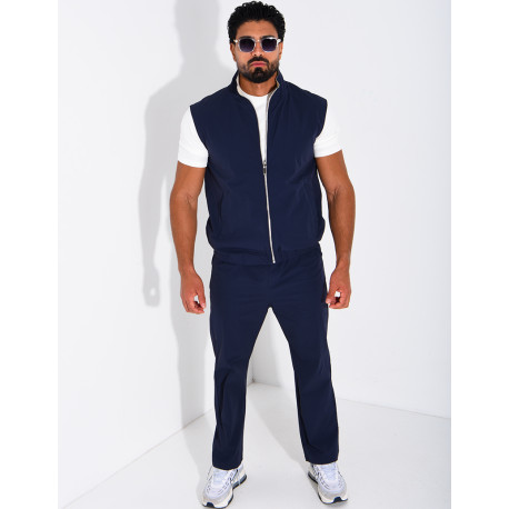Ensemble en tissu imperméable pantalon et veste sans manches réversible