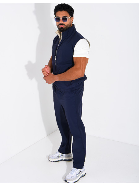 Ensemble en tissu imperméable pantalon et veste sans manches réversible