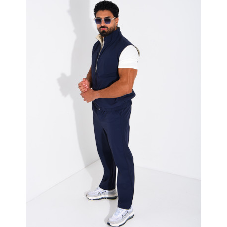 Ensemble en tissu imperméable pantalon et veste sans manches réversible