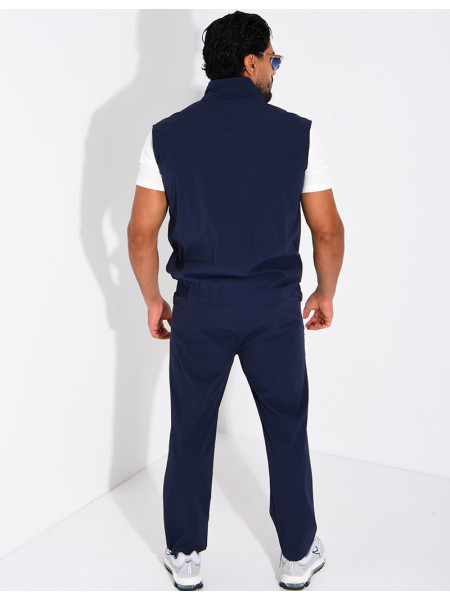 Ensemble en tissu imperméable pantalon et veste sans manches réversible