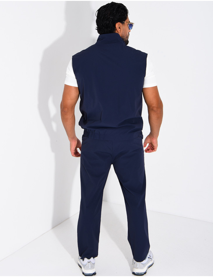 Ensemble en tissu imperméable pantalon et veste sans manches réversible