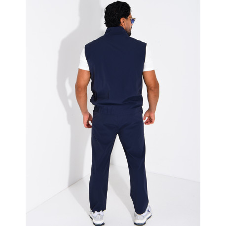 Ensemble en tissu imperméable pantalon et veste sans manches réversible