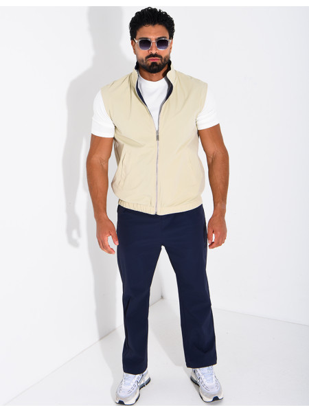 Ensemble en tissu imperméable pantalon et veste sans manches réversible