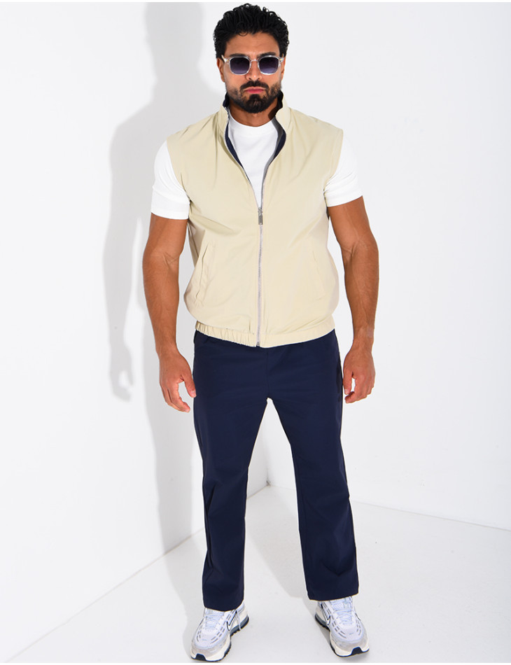 Ensemble en tissu imperméable pantalon et veste sans manches réversible