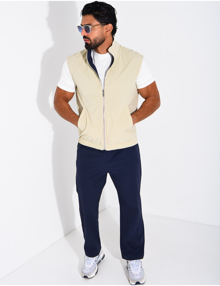 Ensemble en tissu imperméable pantalon et veste sans manches réversible