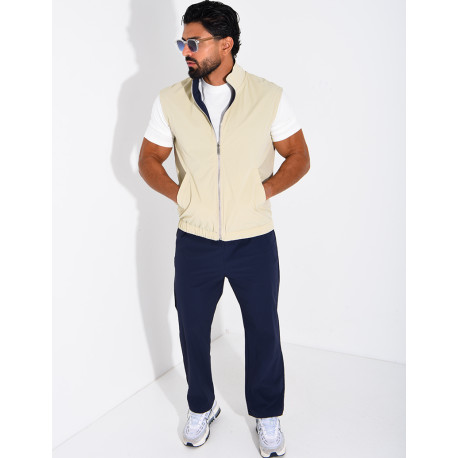 Ensemble en tissu imperméable pantalon et veste sans manches réversible